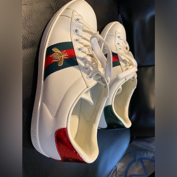Gucci Ace Bee White Sneakers size:7 check the code inside. - Picture 13 of 16